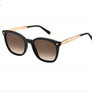Max Mara Needle 06kj6 52mm Black Rose Gold Sunglasses Frames